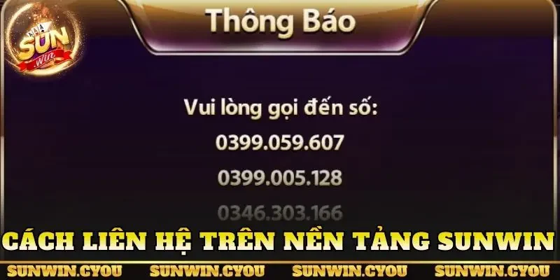 Cách liên hệ trên nền tảng Sunwin